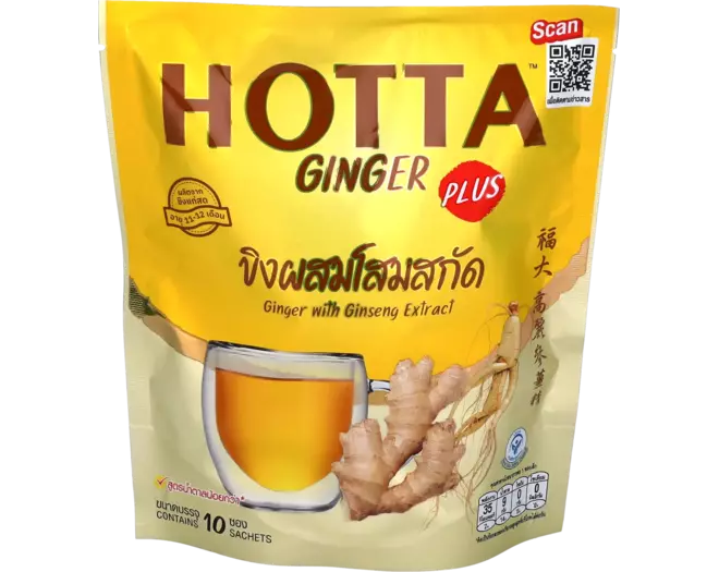 HOTTA - INSTANT GINGER TEA GINSENG 90 g ชาขิง ผสมโสม