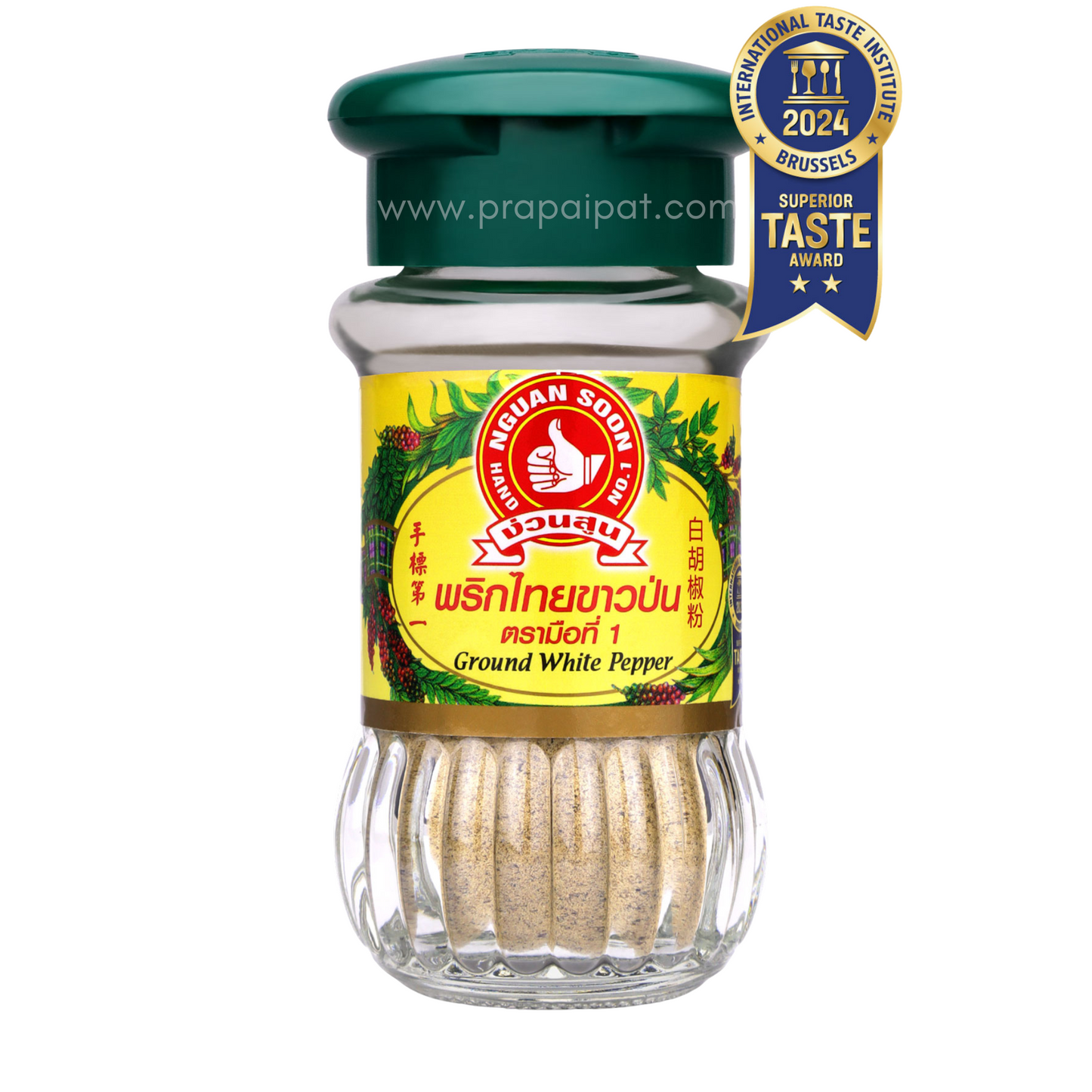 Ground White Pepper in พริกไทยป่น ตรามือที่หนึ่ง