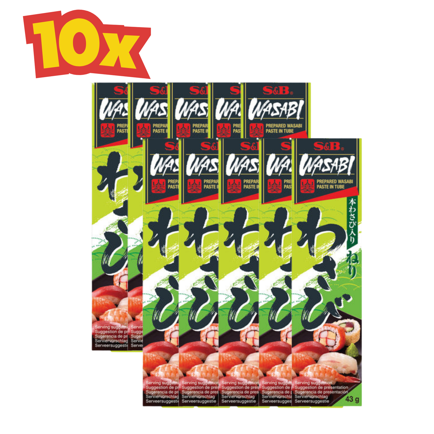 10x S&B Wasabipaste 43 g วาซาบิ