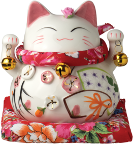 Porzellan Spardose Maneki Neko Pink