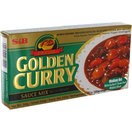 S&B Golden Curry - Curry Sauce Mix - Medium Hot 220 grams