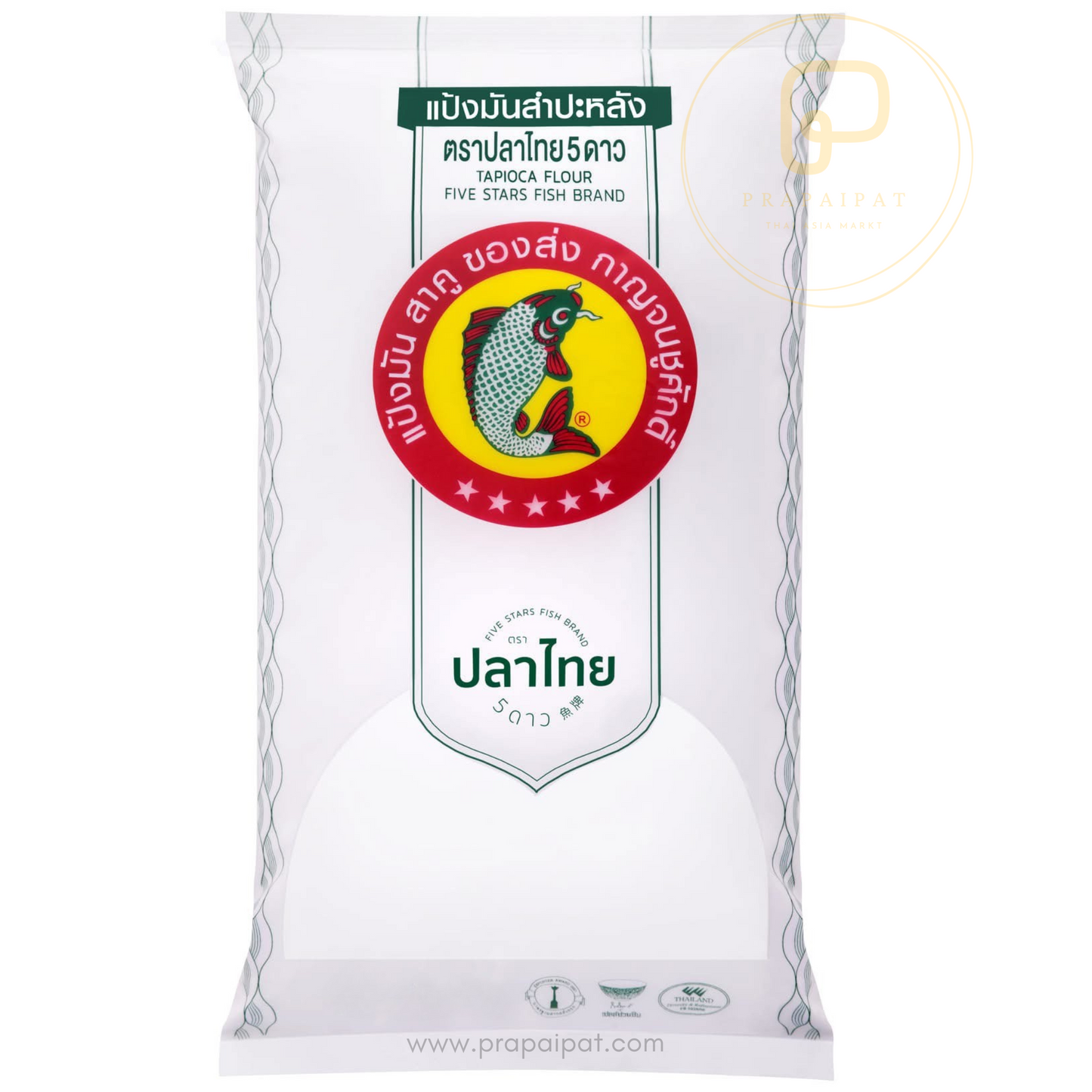 Five Stars Fish Brand Tapiokastärke 400 g แป้งมัน สำปะหลัง ตราปลาไทย 5 ดาว