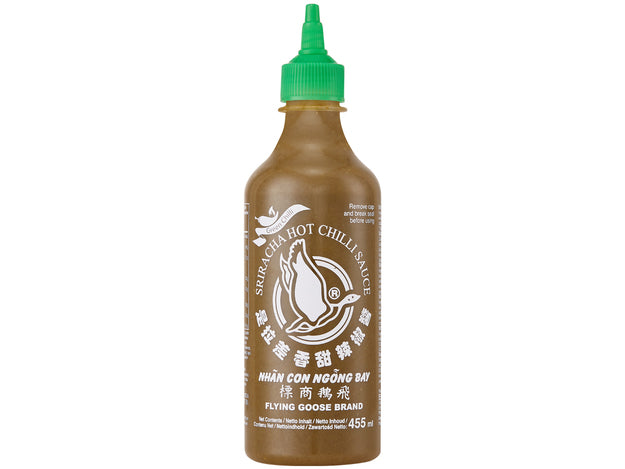 ðBest before 28/09/2025 Flying Goose Sriracha Chilli Sauce Green 455 ml