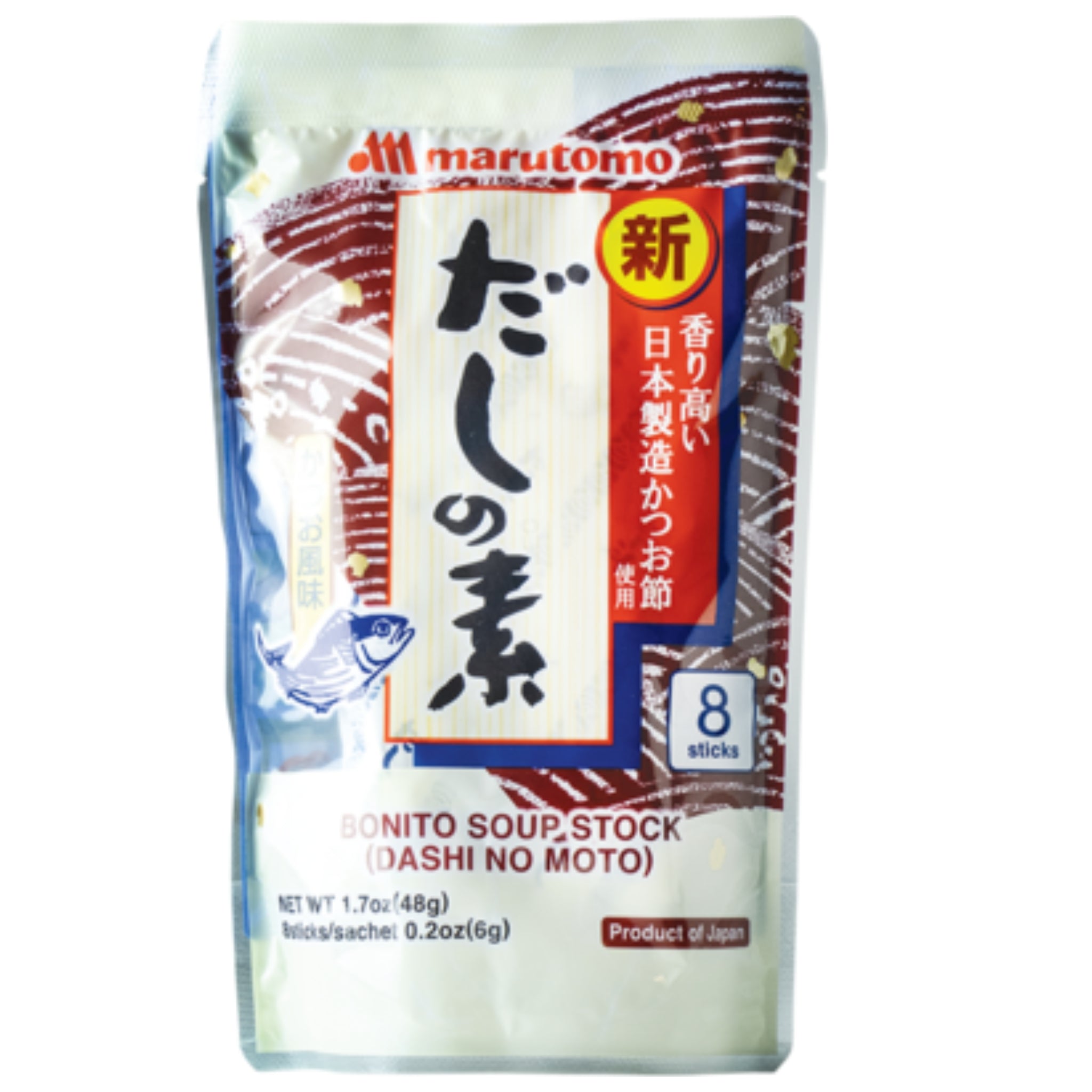 MARUTOMO Japan Würzpulver für Suppen (Dashi no moto) ผงซุป ดาชิ ปลาแห้ง ญี่ปุ่น 8x6 g