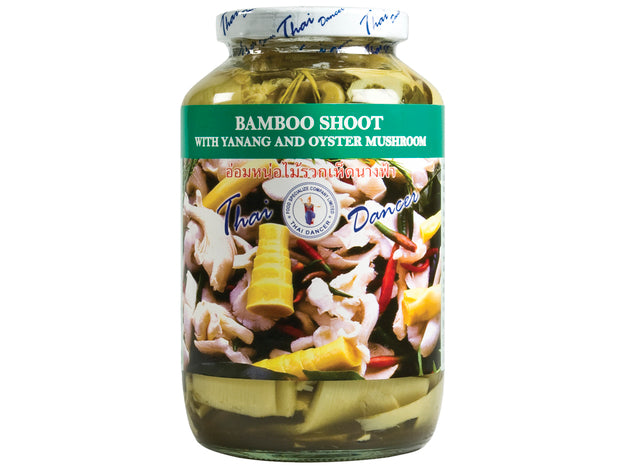 Bamboo Shoot with Yanang&Oyster Mushroom Thai Dancer 680 g หน่อไม้ ดองและเห็ดนางฟ้า ในน้ำใบ ย่านาง