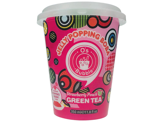 O's bubble - Boba Getränk Erdbeere & Pfirsch - 350 ml (inkl. DPG Pfand)