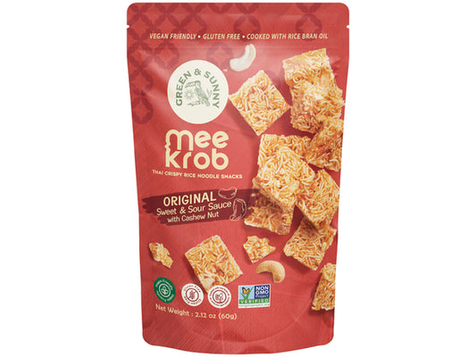 Reisnudel Snack Süß und Sauer - Green & Sunny - 60 g Mee Krob หมี่กรอบ รส ออริจินอล เม็ดมะม่วงหิมพานต์