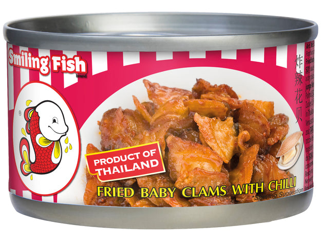 Frittierte Venusmuscheln mit Chili - Fried Baby Clams with Chilli 40 g or 70 g ปุ้มปุ้ย หอยลาย กระป๋อง รสเผ็ด