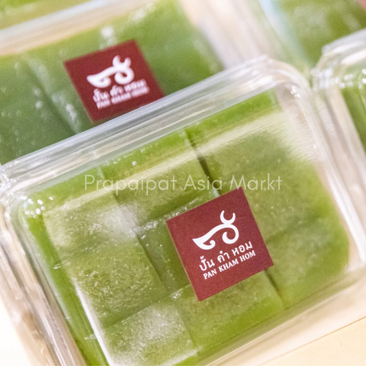 Fresh Pandan Khanom Chan Cut Color 200 g ขนมชั้น ใบเตย ปั้นคำหอม 📍❄️ Kühlschrankwaren