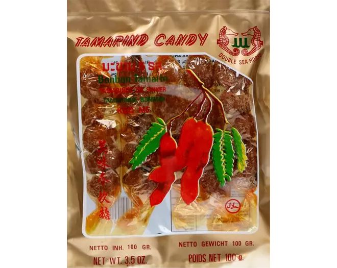 SEAHORSE - TAMARIND CANDY SEEDLESS GRASS PEPPER HOT 100 g ลูก มะขาม สามรส