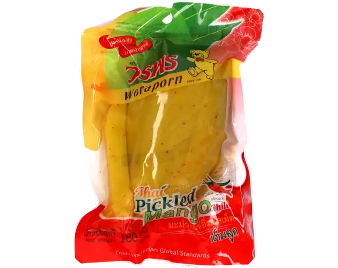 Woraporn Pickled Mango Snack with Chilli 180 g มะม่วงดอง วรพร ผสม พริก