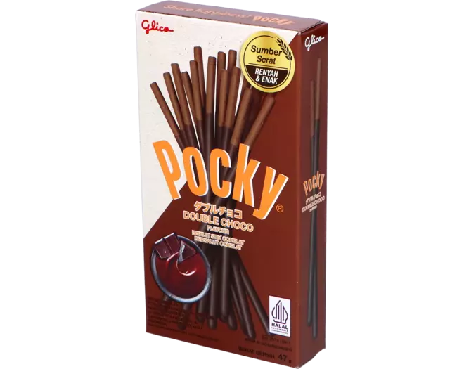 POCKY - DOUBLE CHOCOLATE 47 g ป๊อกกี้ ดับเบิ้ล ช็อกโกแลต