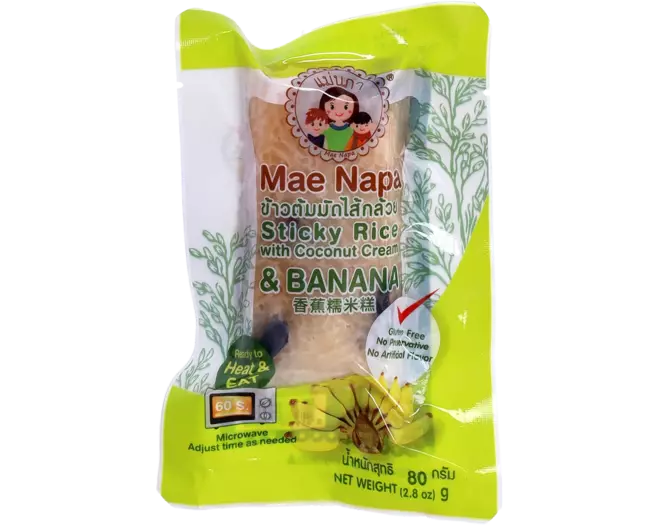 MAE NAPA - STICKY RICE CAKE - 80 g - 2 Geschmacksrichtungen ข้าวต้มมัด แม่นภา