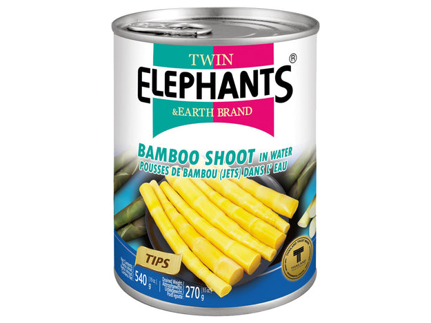 📌Best Before 26/08/2025 Bamboo Shoots (Tips) Twin Elephants 540 Gram