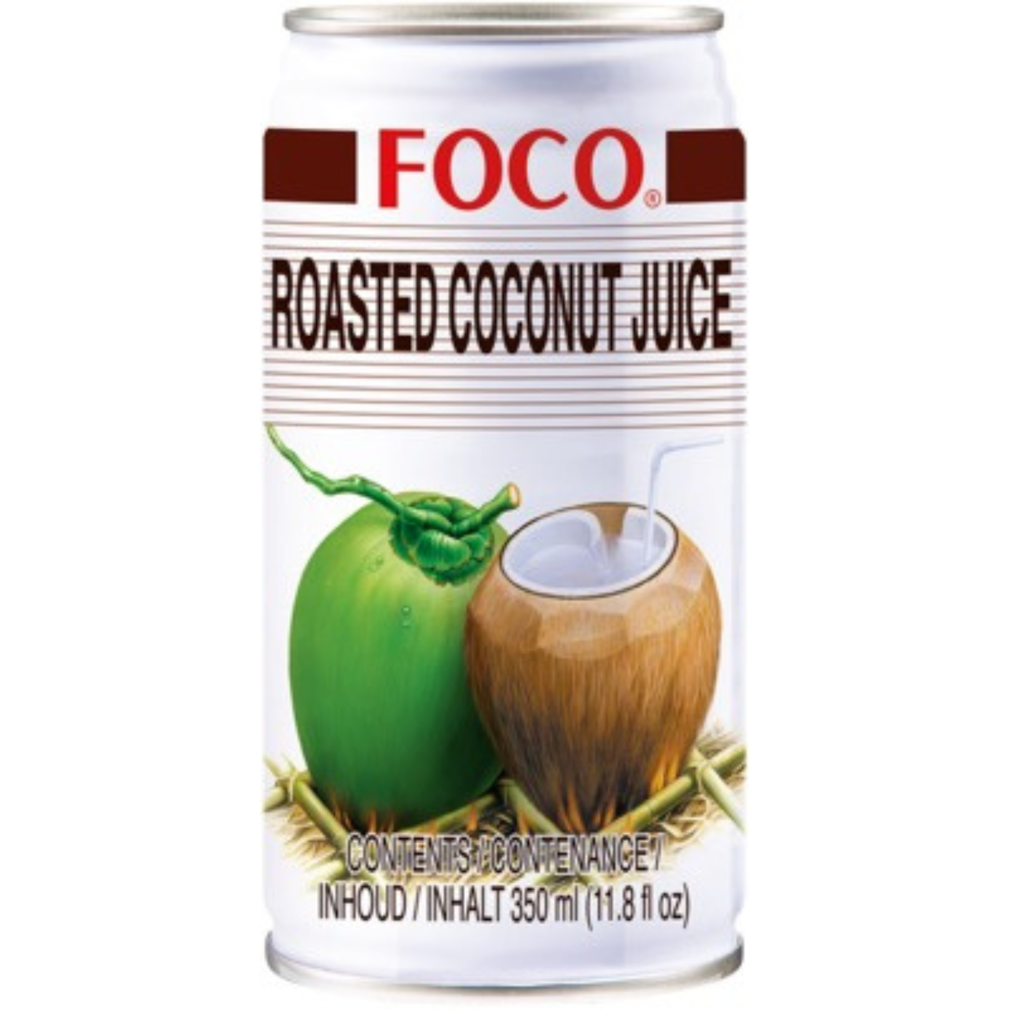 FOCO Getränk aus Kokosnusssaft mit Röstgeschmack 350 ml น้ำมะพร้าวเผา (Dose, inkl. 0,25 € DPG Pfand)