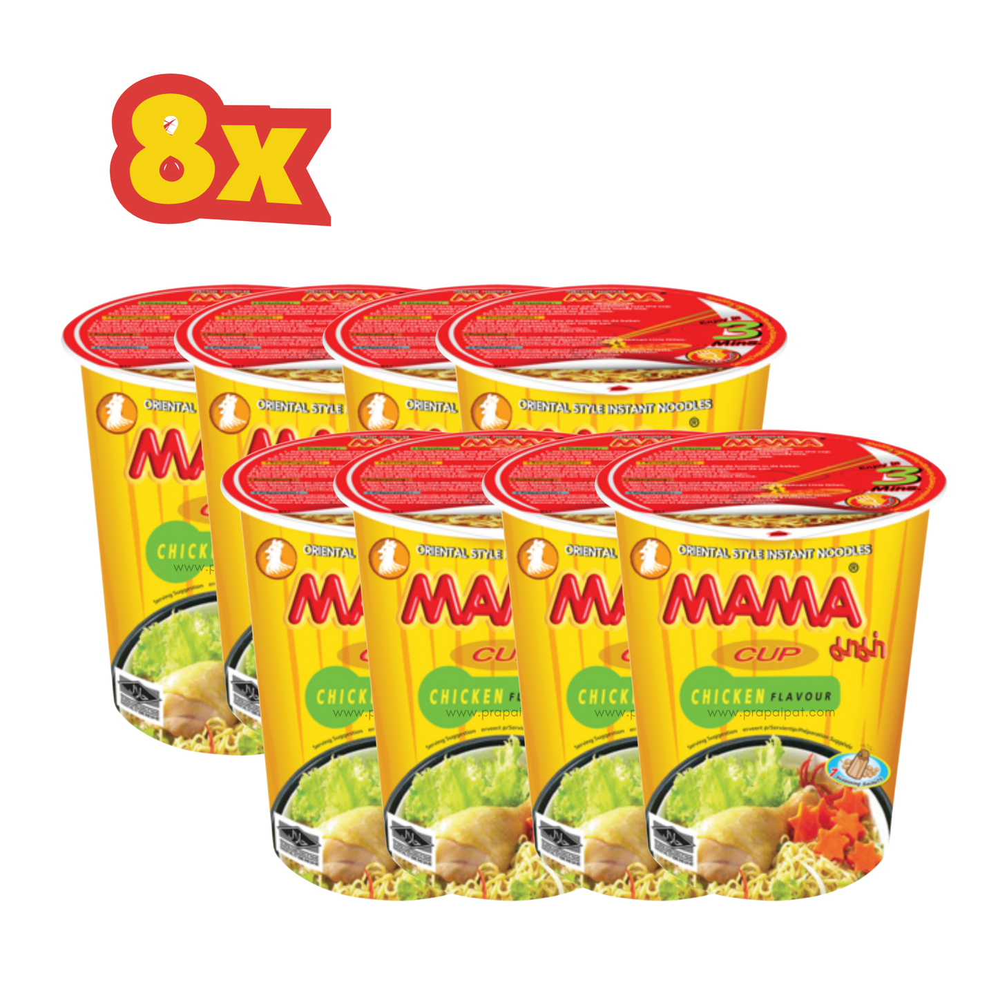 8x MAMA Instant Noodles Cup 70 g - verschiedene Geschmacksrichtungen — Flavor