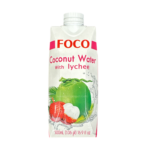 FOCO Coconut Water with Lychee 500 ml น้ำมะพร้าว ผสม น้ำลิ้นจี่