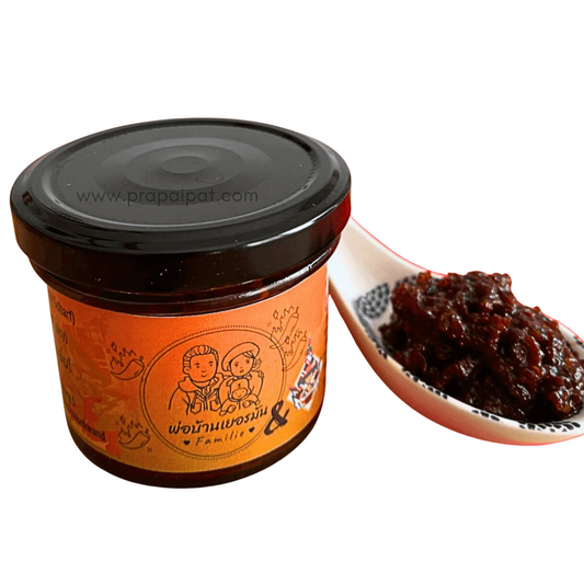 YAK THAI BRAND THAI CHILIPASTE NAM PRIK PAO - EXTRA SCHARF น้ำพริกเผา สูตรเผ็ดแซ่บ 100 g