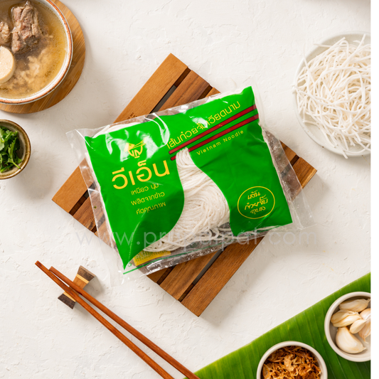 Vietnamese Rice Sticks - Bánh Phở 400 gram วีเอ็น เส้นก๋วยจั๊บ ญวณ สด ❄️📍📌 Tiefkühlprodukt