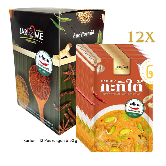 Bulk Jarome Scharfe Currypaste, Kokosmilch-Curry (Südthailändisches Curry) 50 gram จะโหรม พริก แกงเผ็ด แกงกะทิใต้