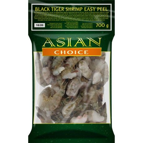 ASIAN CHOICE Black Tiger Shrimp with Shell 700 Gram กุ้ง ลายเสือ ใหญ่ แช่แข็ง 📌📍❄️ Tiefkühlprodukt