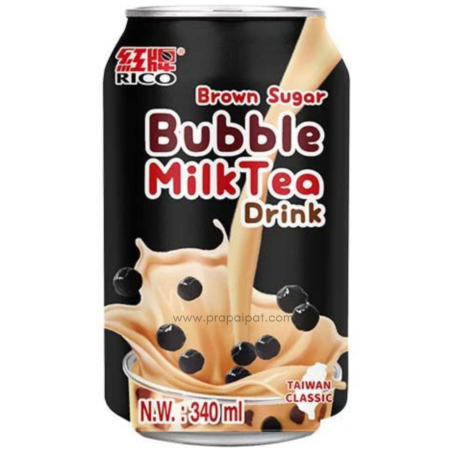 RICO Bubble Milk Tea Drink Brown Sugar 340 ml (inkl. 0,25 € DPG Pfand) ชาไข่มุก กระป๋อง boba