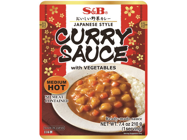 S&B Curry Sauce with Vegetables 205ml / 210g (Mild or Medium Hot)