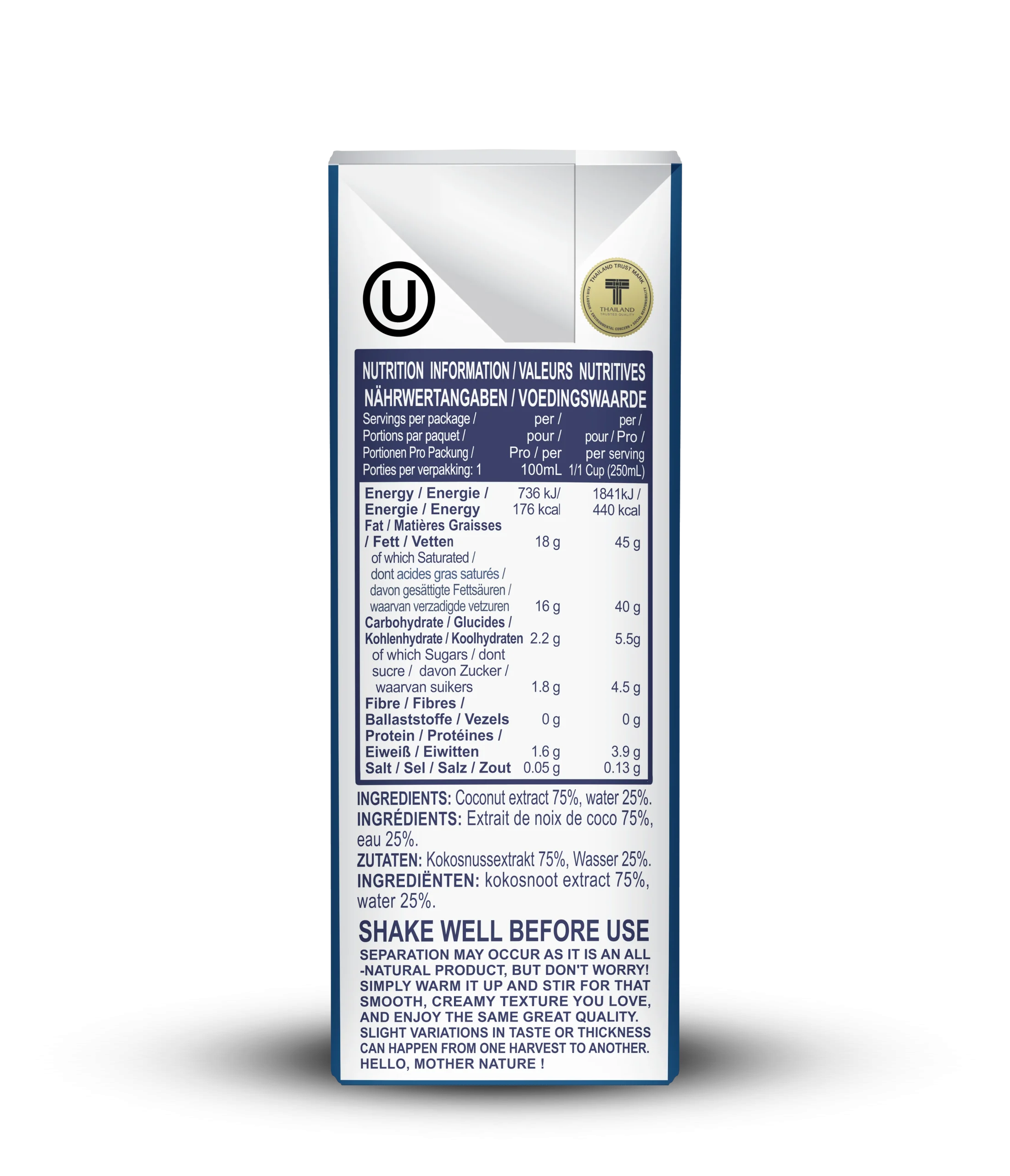 Blue Elephant Coconut Milk 250 ml 100% Coconut Milk