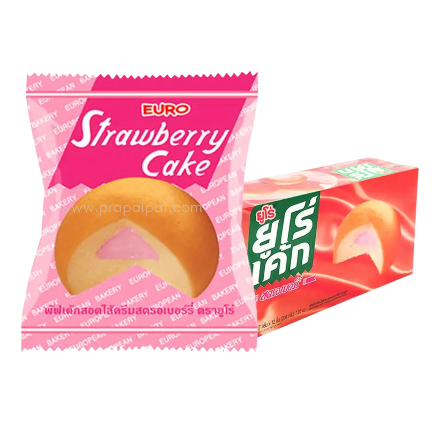 Euro Strawberry Cake 204 g - ยูโร่ คัสตาร์ดเค้ก สตรอเบอร์รี่