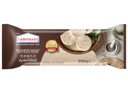 Vietnamese Sausage with Black Pepper S.Khonkaen 250 g หมูยอ พริกไทย ส.ขอนแก่น 📍❄️Tiefkühlprodukte