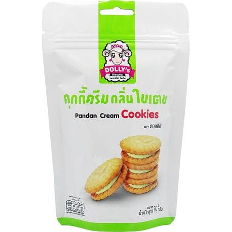 DOLLY'S Pandan Cream Cookies 70 Gram คุ้กกี้ครีม ใบเตย