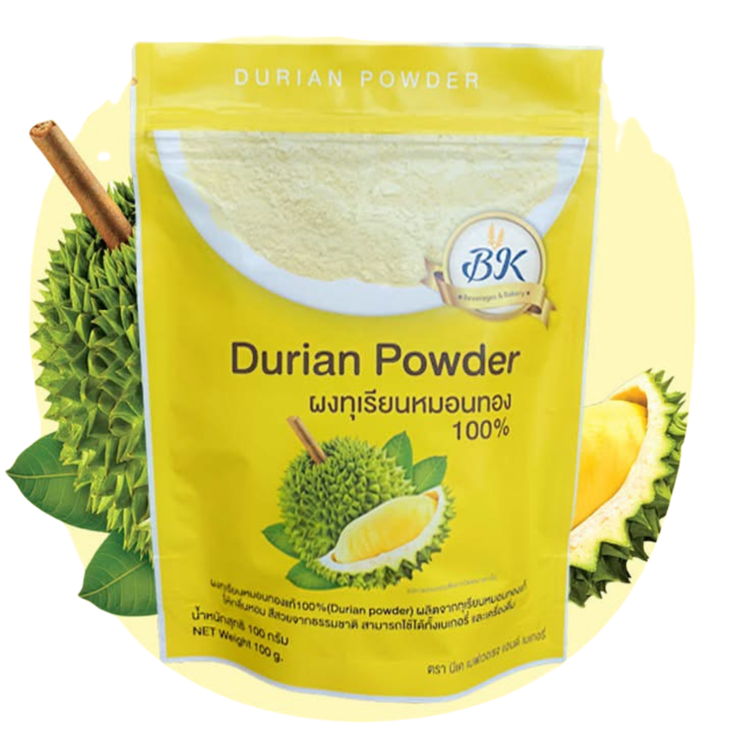 BK Durian Powder ผงทุเรียน 100 กรัม