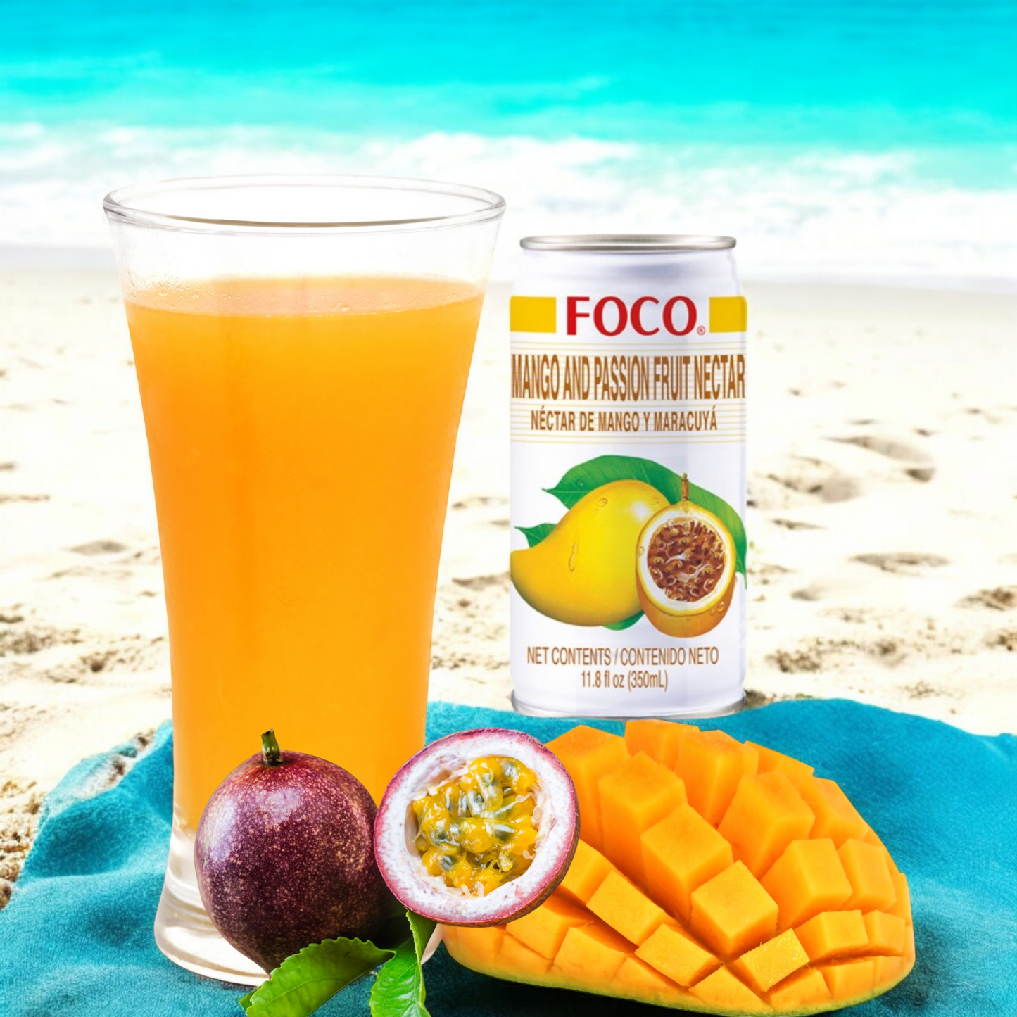 FOCO - Mango and Passion Fruit Drink 350 ml (Dose, inkl. 0,25 € DPG Pfand) น้ำมะม่วง เสาวรส