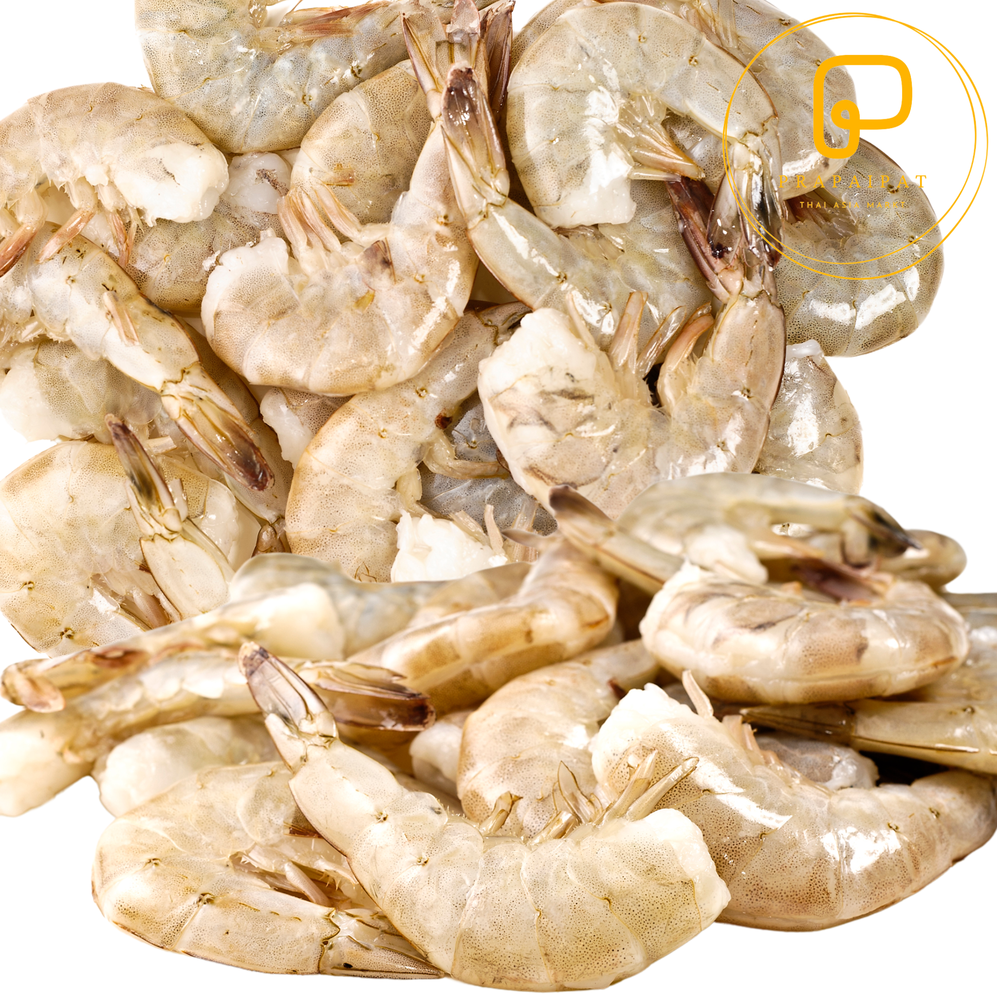 White Tiger Prawns with added water, deep-frozen, raw, without head, with shell, with protective glaze (13/15er)