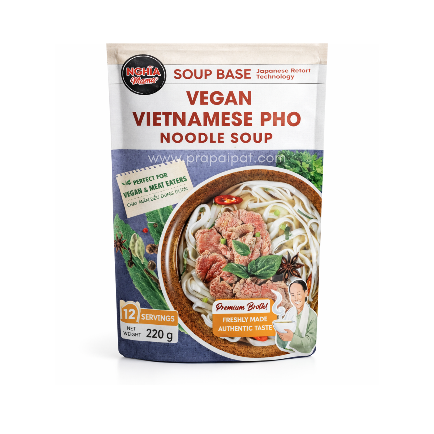 NGHIA MAMA Vegan Pho Noodle Soup Broth 220g ชุด เฝอ เวียดนาม สำเร็จ