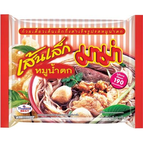 MAMA Instant Rice Noodles Moo Nam Tok เส้นเล็กหมูน้ำตก 55 Gram