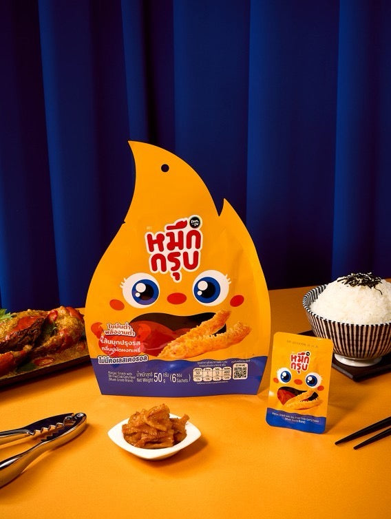 72x Sunsu Muek Groop Konjac Snack 50 Gram หมึกกรุบ ซันซุ ปูผัดผงกะหรี่ Crab Curry
