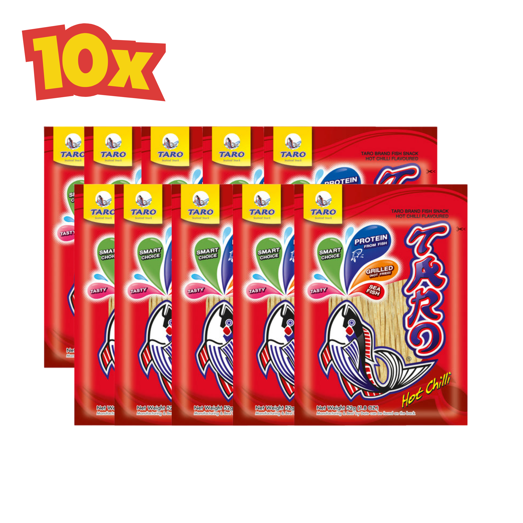 10x Fish Snack Taro 52 g ปลาเส้นทาโร่