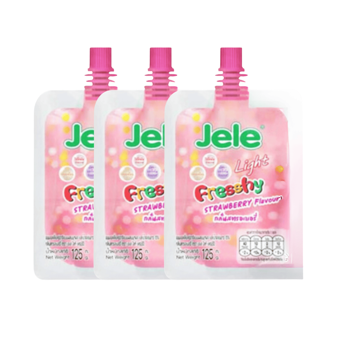Jele Freshly Light Strawberry Squeeze 3 x 125 g เจเล่ ไลท์