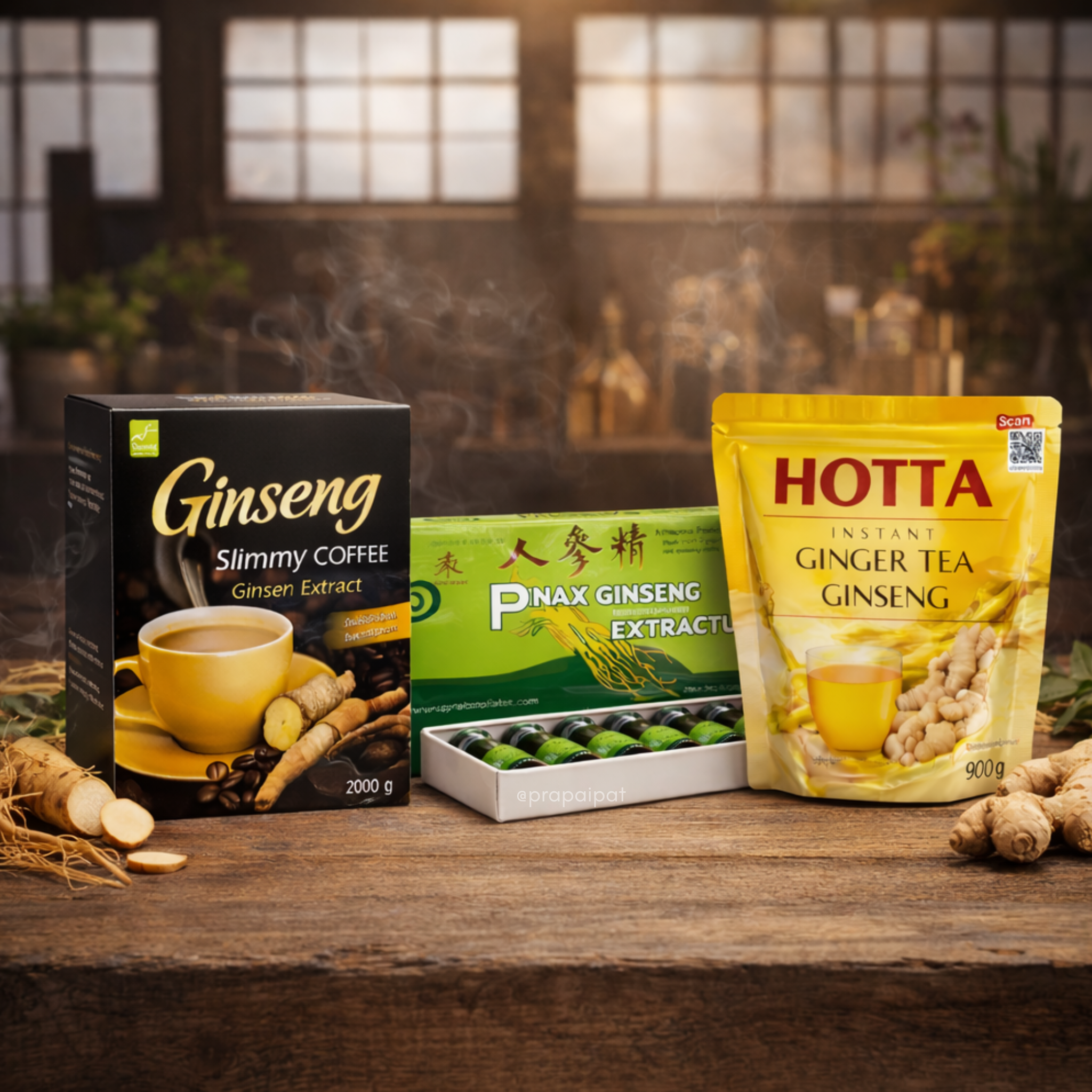 Kaffee-, Ginseng- und Ingwer-Set