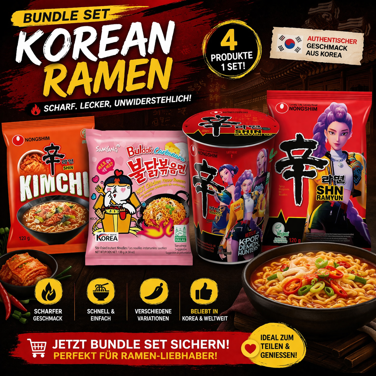 Koreanisches Nudel-Set