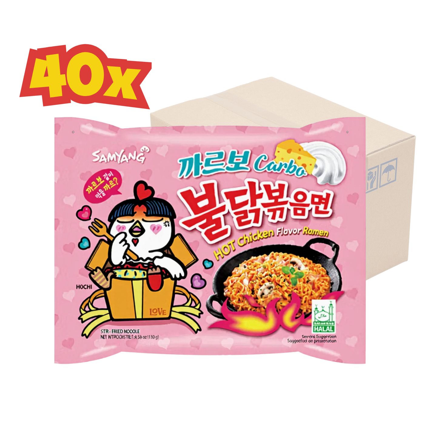 🔥Super SALE🔥 40x Samyang Buldak Carbonara Hot Chicken Flavor Ramen 130 gram