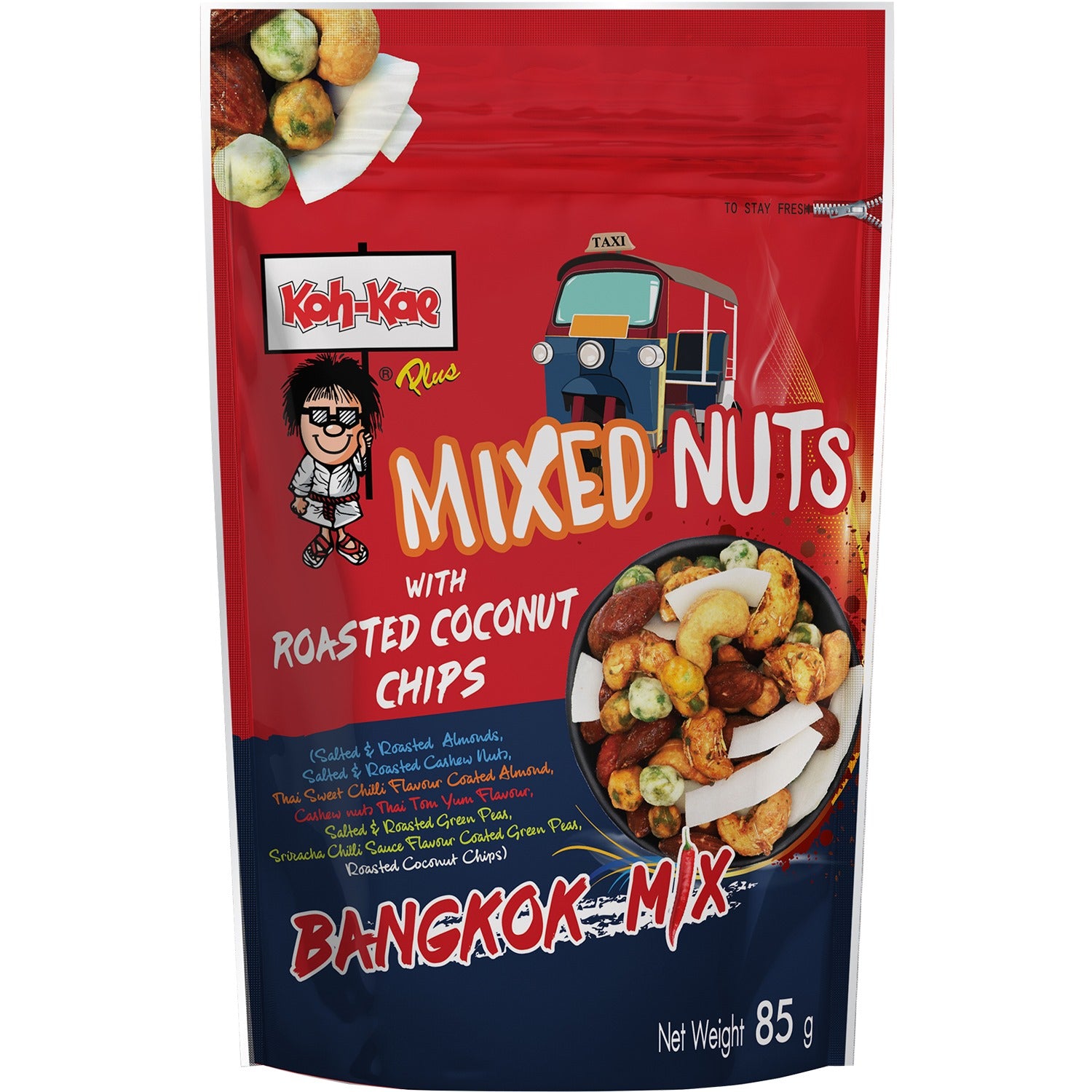 📌Best Before 18/01/2026📌 Koh Kae Nussmischung Bangkok 85 g โก๋แก่ ถั่วรวม อบ สมุนไพร