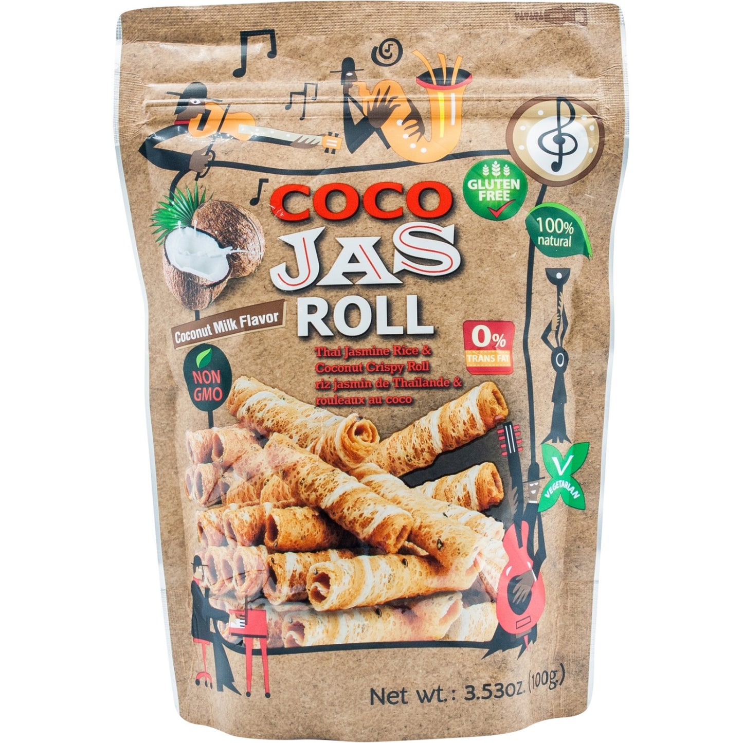 Rice rolls coconut milk 100g COCO JAS ทองม้วนกรอบ