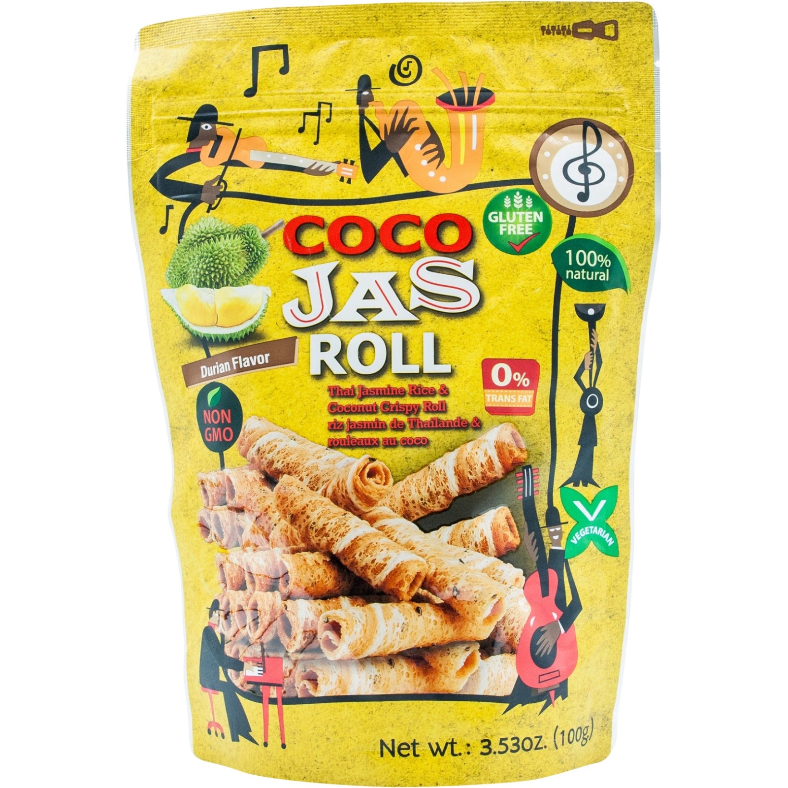 Reisröllchen Durian 100 g COCO JAS ทองม้วนกรอบ รสทุเรียน