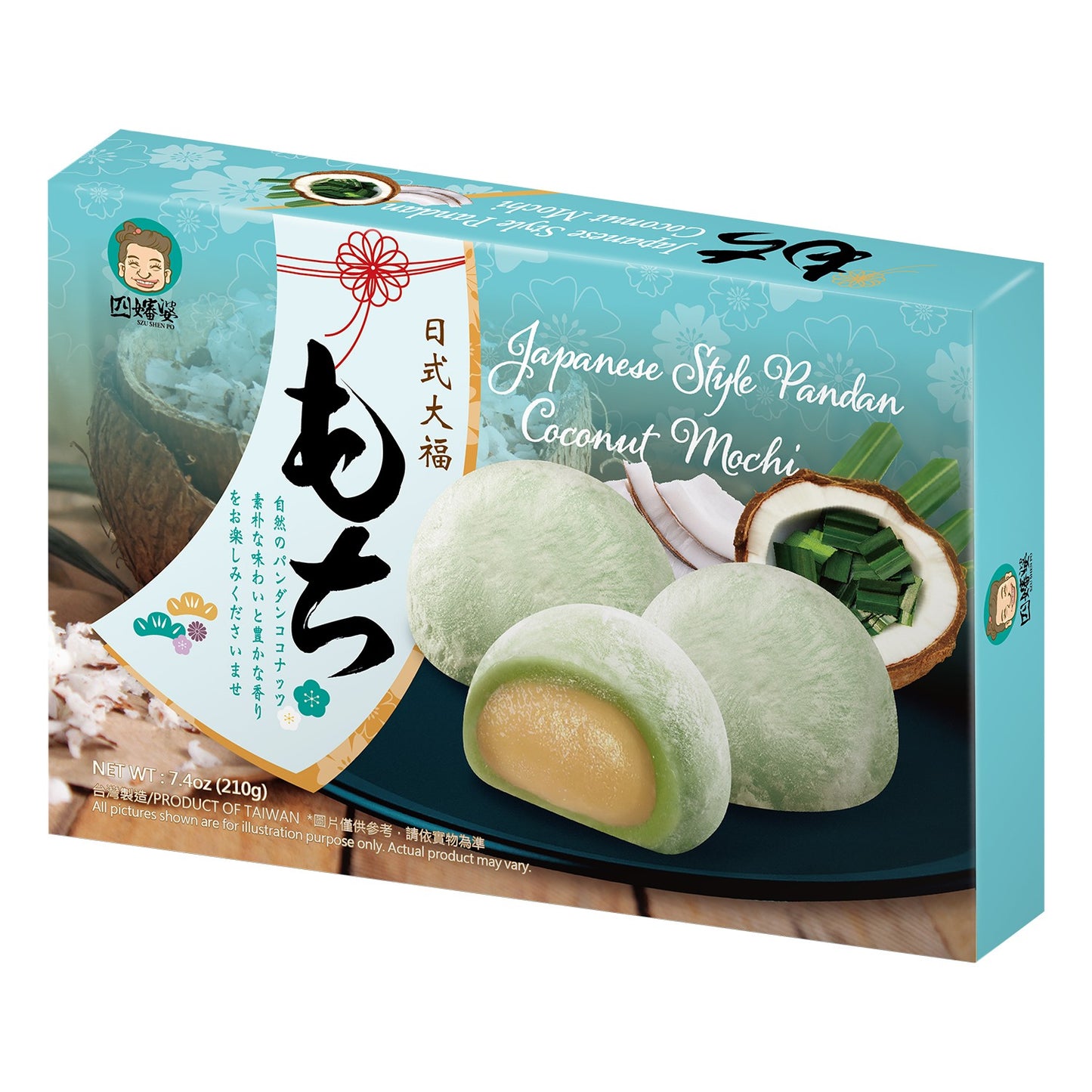 Mochi Kokos Pandan 210 g SZU SHEN PO
