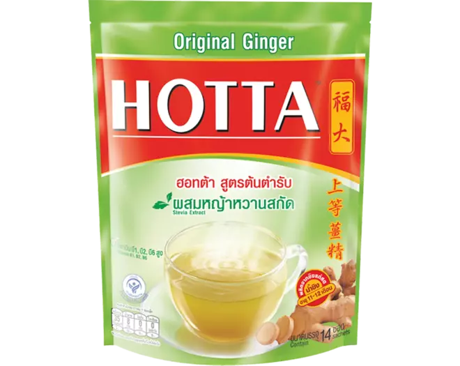 HOTTA - INSTANT GINGER TEA ORIGINAL 126G ชาขิง ผสม หญ้าหวาน