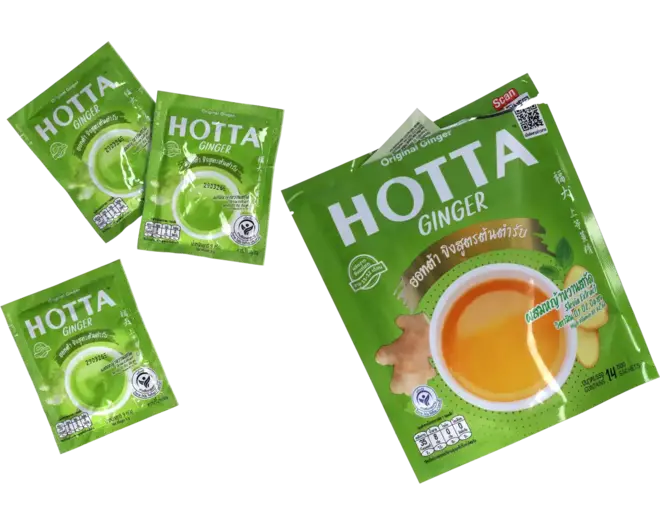 HOTTA - INSTANT GINGER TEA ORIGINAL 126G ชาขิง ผสม หญ้าหวาน
