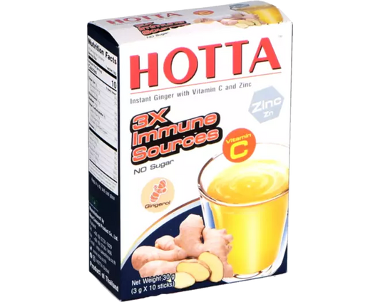 Instant Ginger with Vitamin C & Zinc - No Sugar - 30 g ฮอทต้า น้ำขิง ผสม วิตามิน ซี