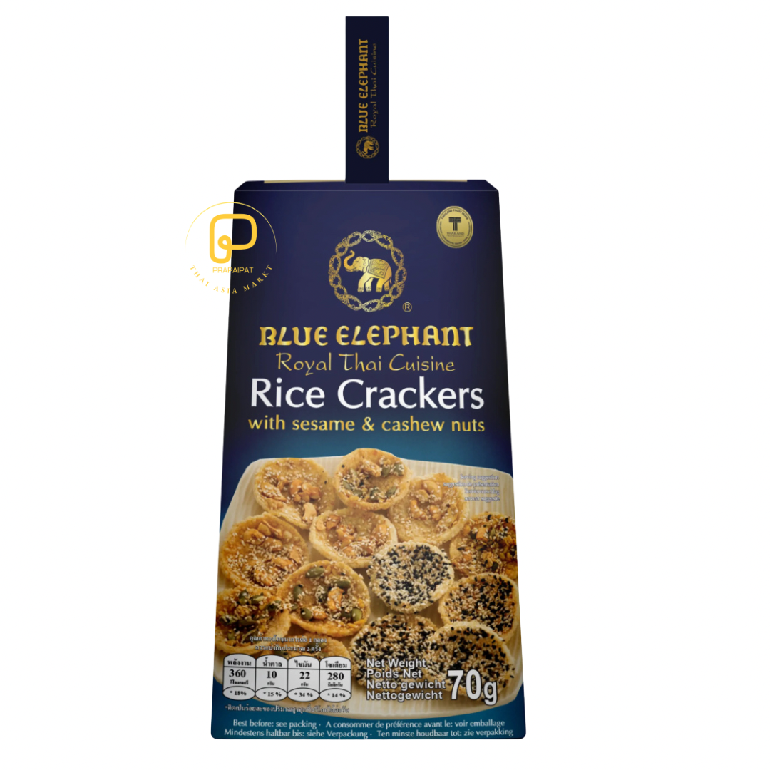 Blue Elephant Rice Crackers Mix 70 g ข้าวตัง หน้าธัญพืช